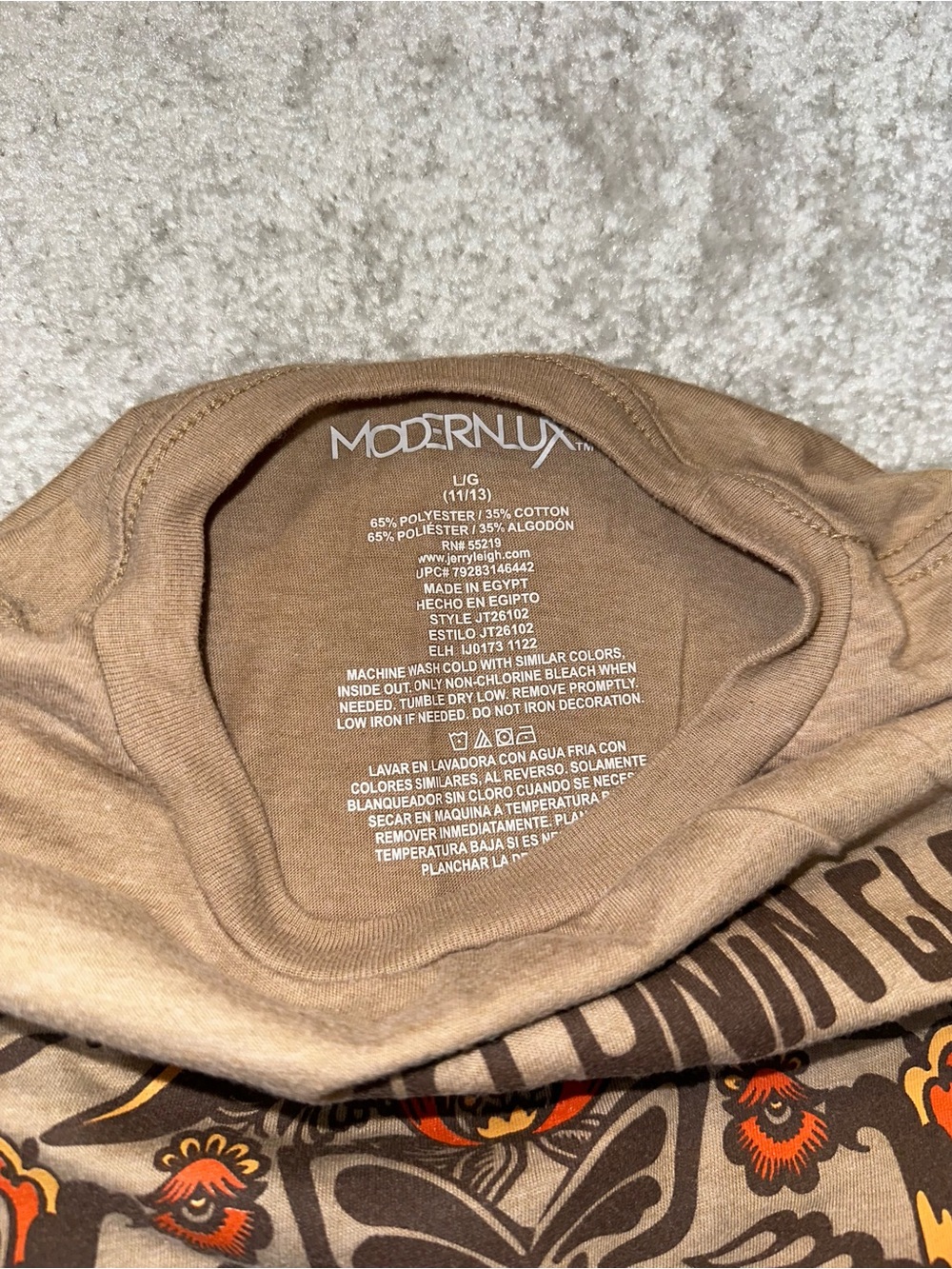Oversized Modern Lux Brown Graphic Tee with Sunburst and Floral Motif - Picture 4 of 7